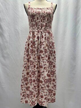 Floral Smocked Midi Dress With Spaghetti Straps By Old Navy CAMI - Size M